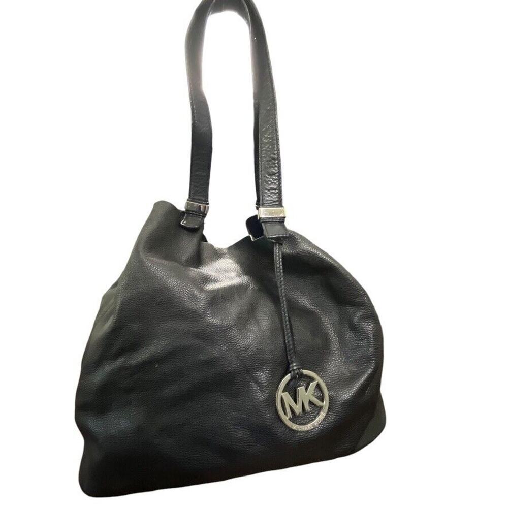 Michael Kors Womens Black Pebble Leather Tote Purse 35s5scgl3l Shoulder Bag